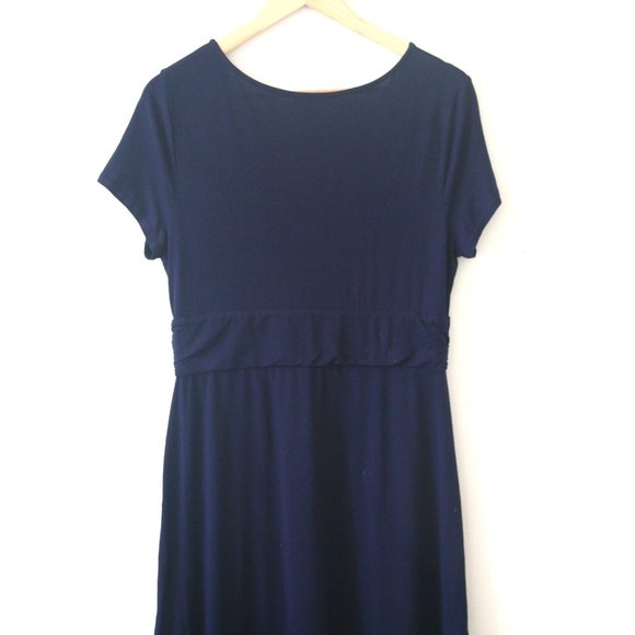 Size M - TALBOTS Women's Navy Blue Stretch Shift Casual Dress - Picture 4 of 4
